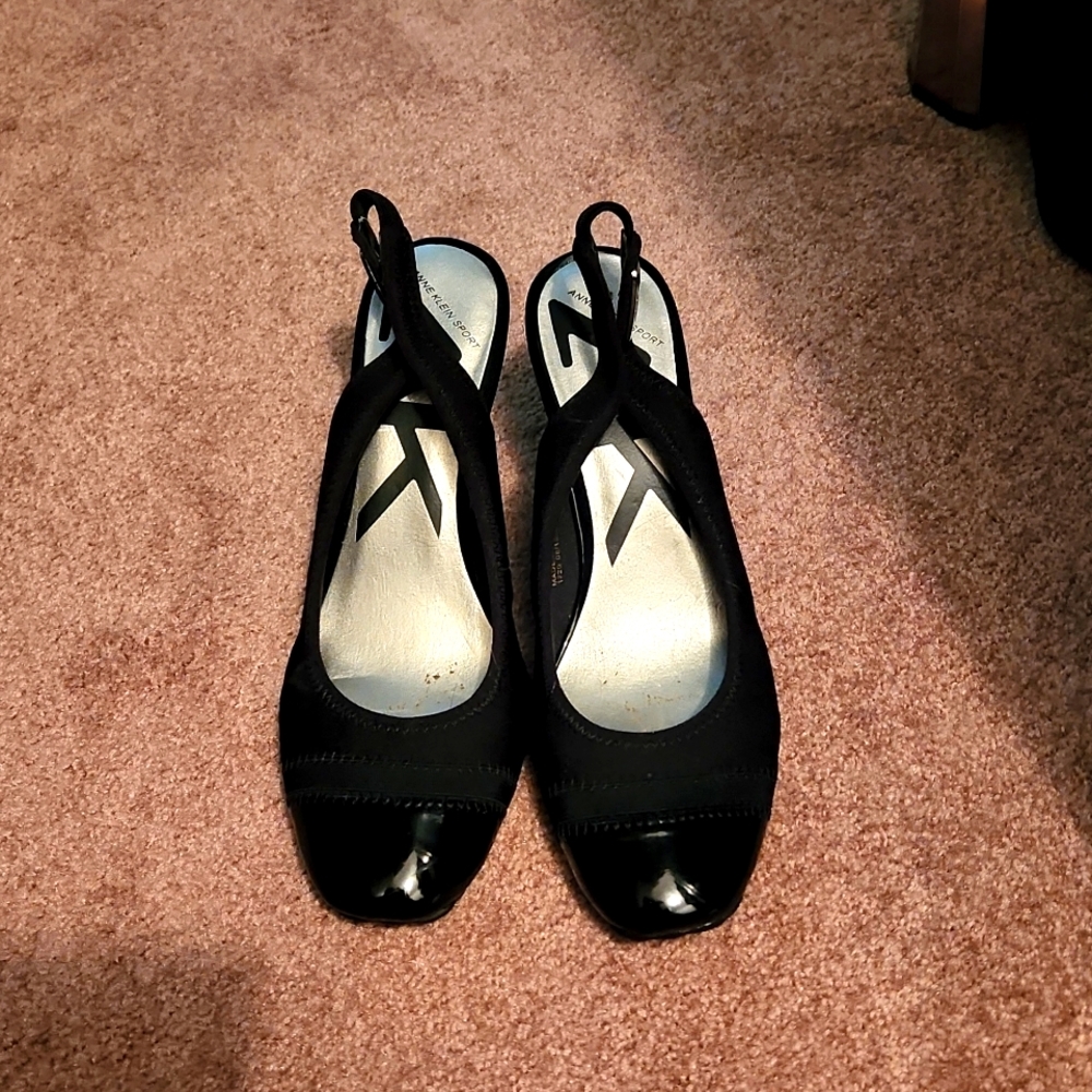 Anne Klein Black Slingback Heels 7M